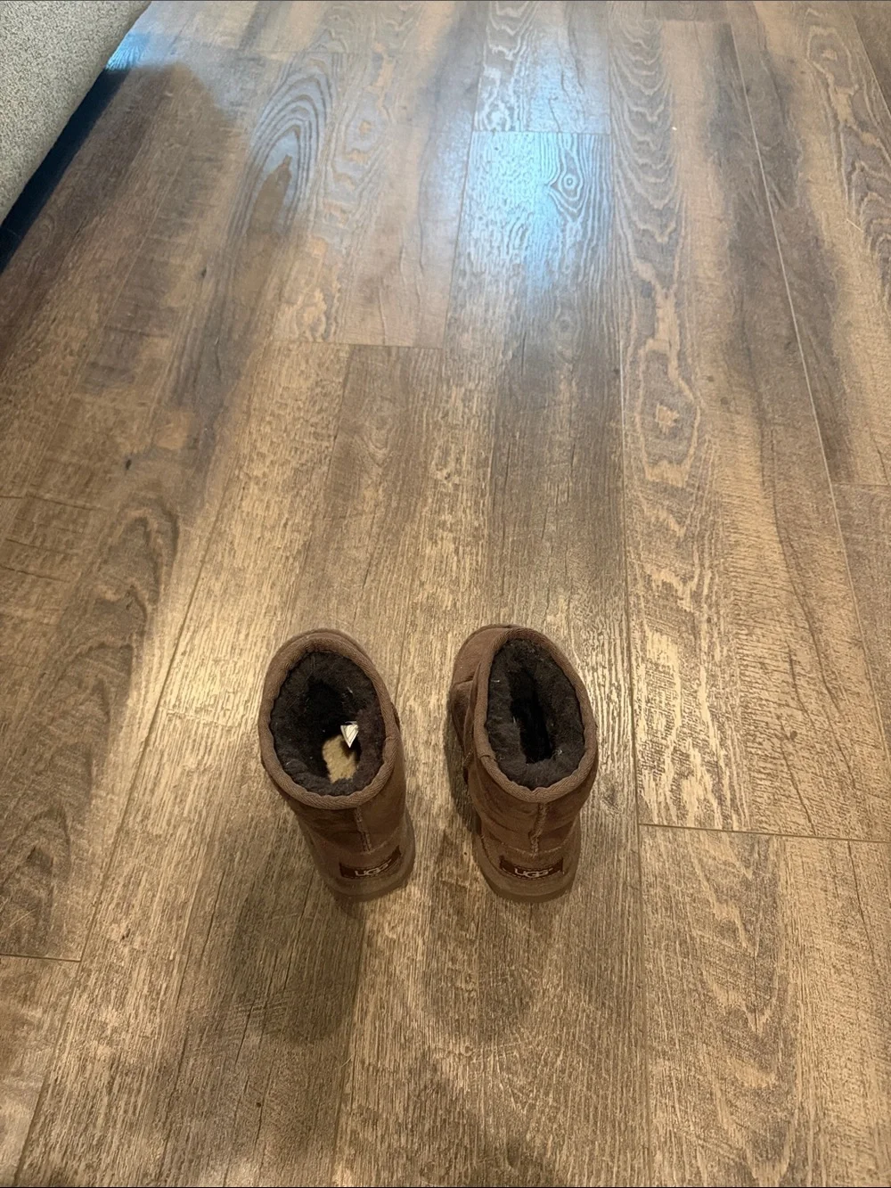 UGG Kids Chestnut Brown Fleece-Lined Winter Boots